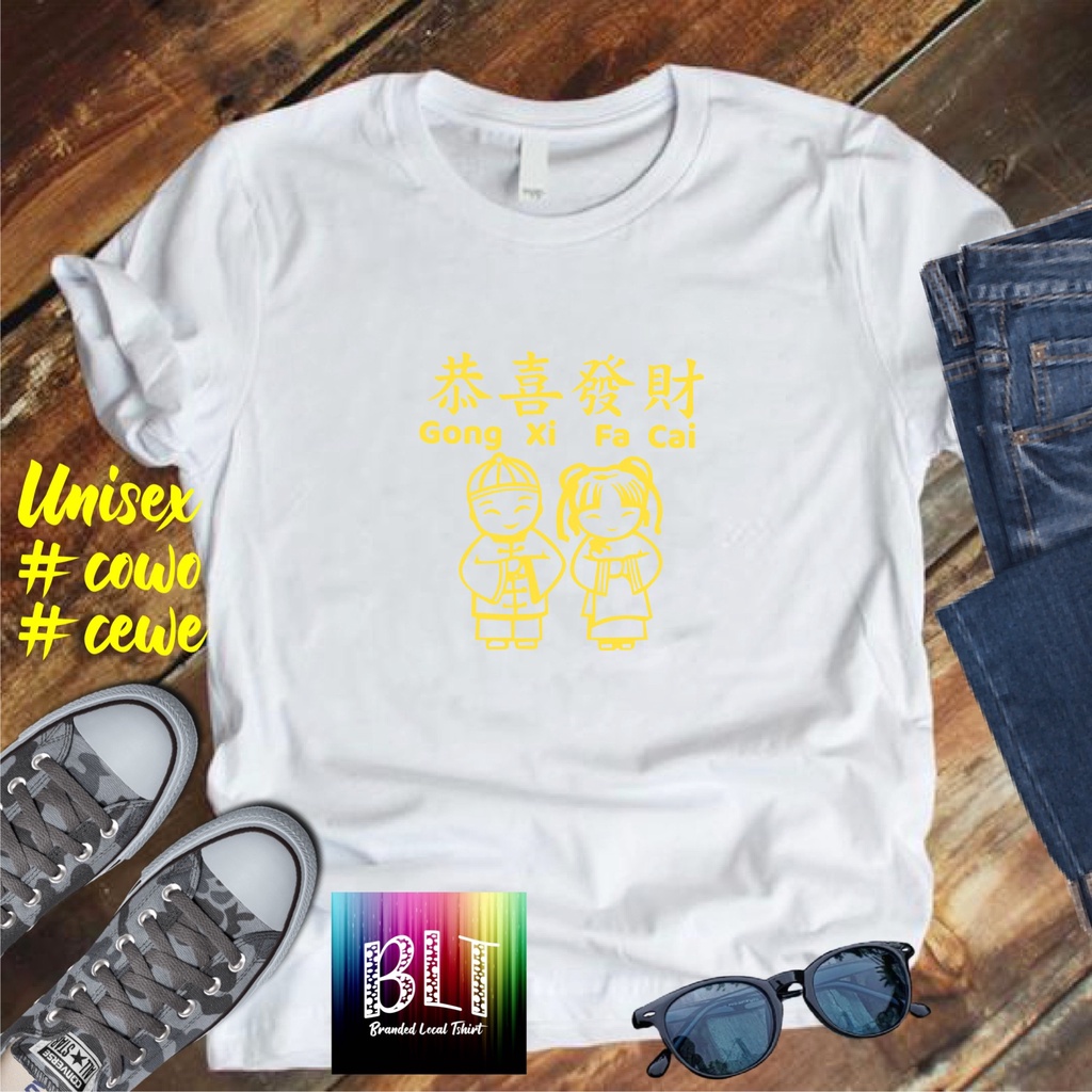 Imlek Unisex Koas Imlek 2023 Gong Xi Fa Cai Baju Imlek Family Shio Kelinci Pakaian Imlek Dewasa Kaos Imlek Anak anak Baju gong xi fa cai Xin Nian Khuai Le kaos imlek terbaru 2023 kaos sin cia imlek 2023 kaos imlek kaos imlek pakaian imlek keluarga