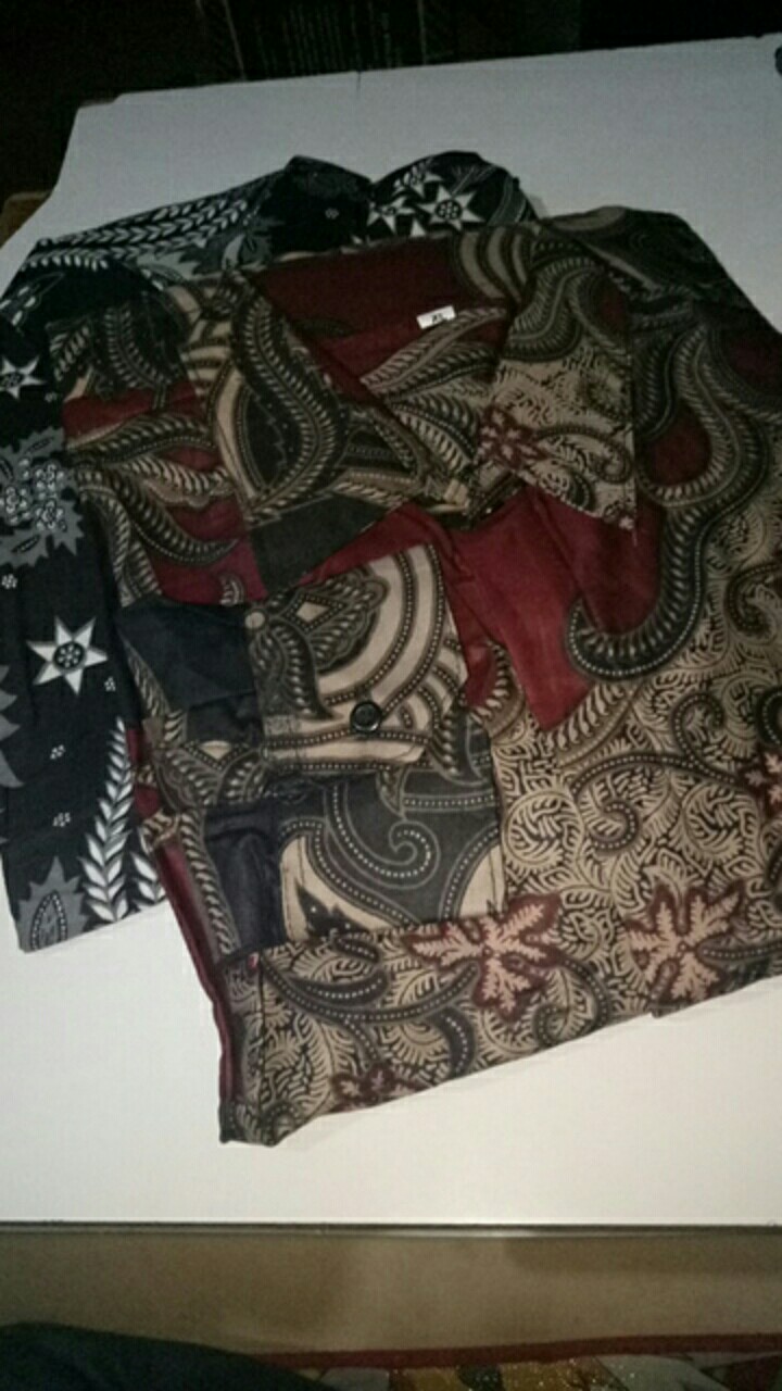 Kemeja Batik Pria Lengan Panjang Size M L Xl Xxl Bswart