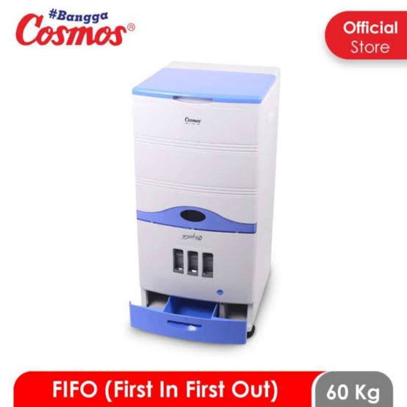 RICE BOX COSMOS GRANDE 60 SARANA ALAT TEMPAT WADAH PENYIMPANAN BERAS MAKANAN NASI RUMAH FIRST IN FIR
