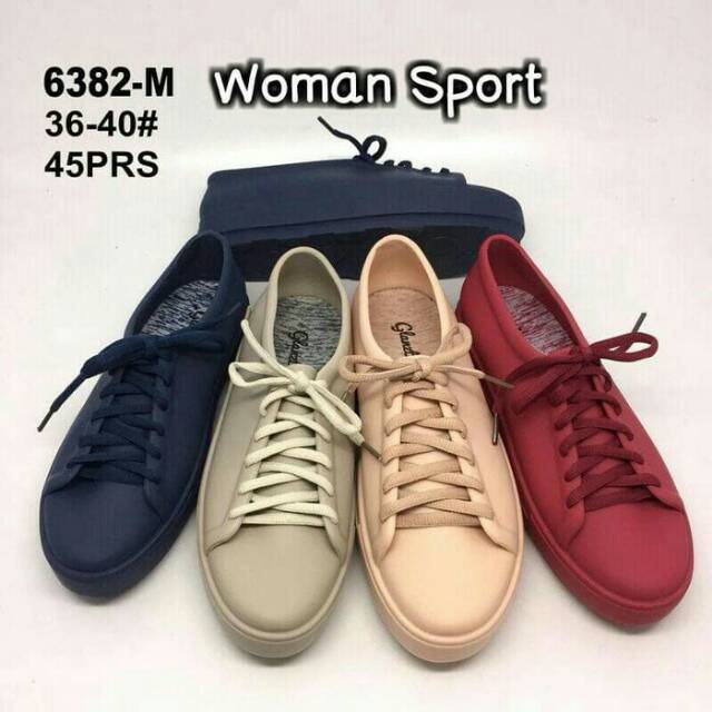  Sepatu  Cewek Dewasa Kets Sneakers Karet  Lentur Tali WOMAN 