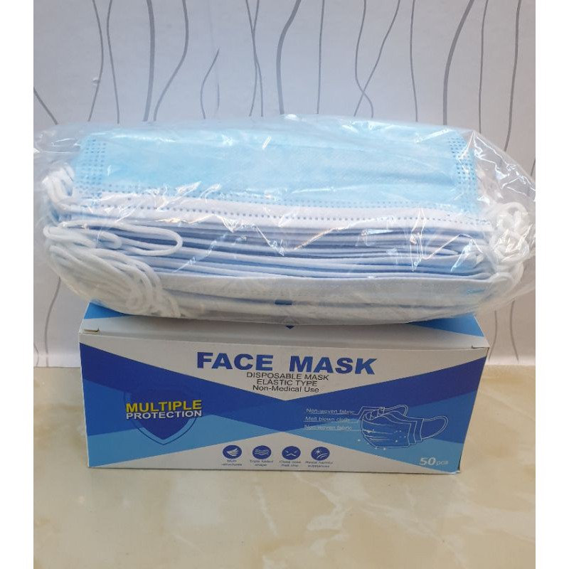 masker harga ekonomis berkualitas 1 dus isi 50 biji