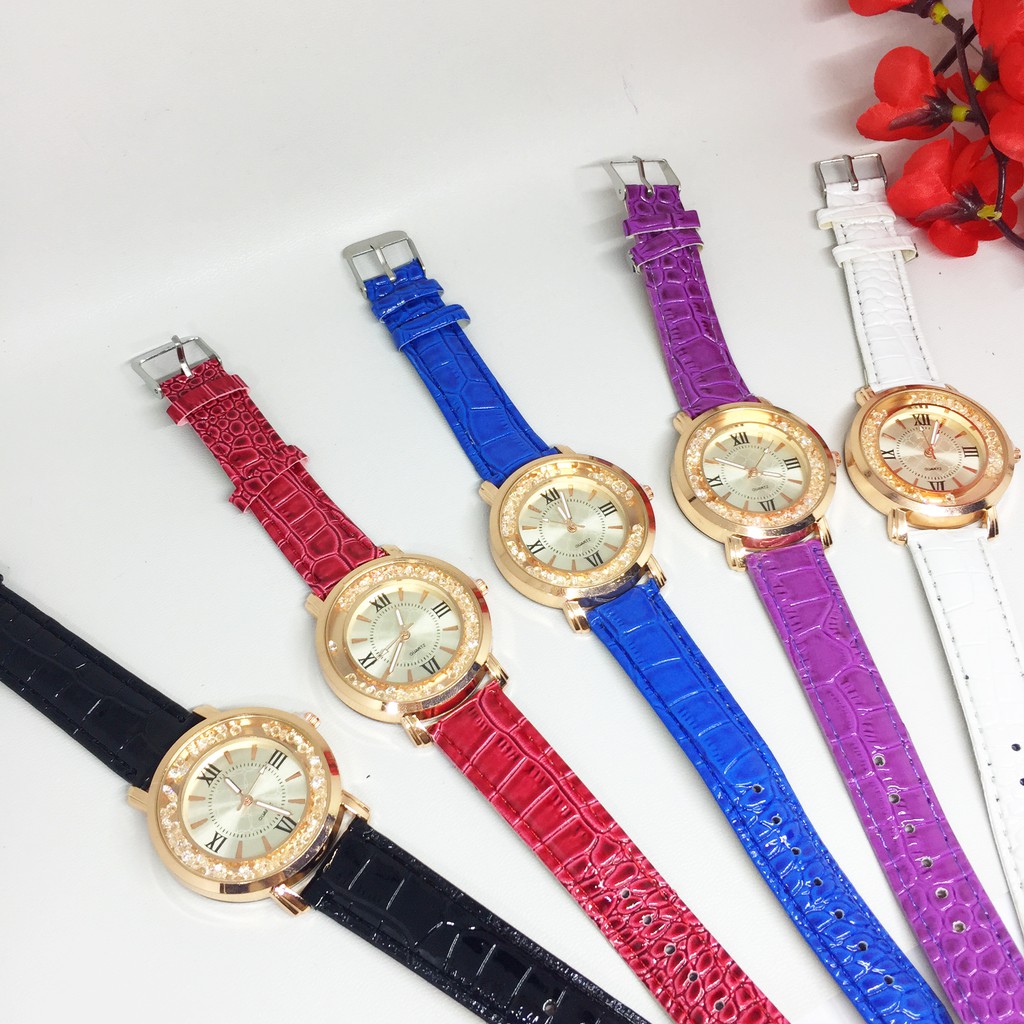 Jam Tangan Wanita Motif Kulit Buaya Sintetis Multicolor - BW002