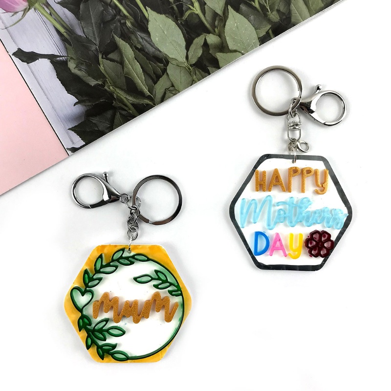 Siy Cetakan Resin Epoksi Bentuk Hexagon Bahan Silikon Untuk Gantungan Kunci / Perhiasan Diy