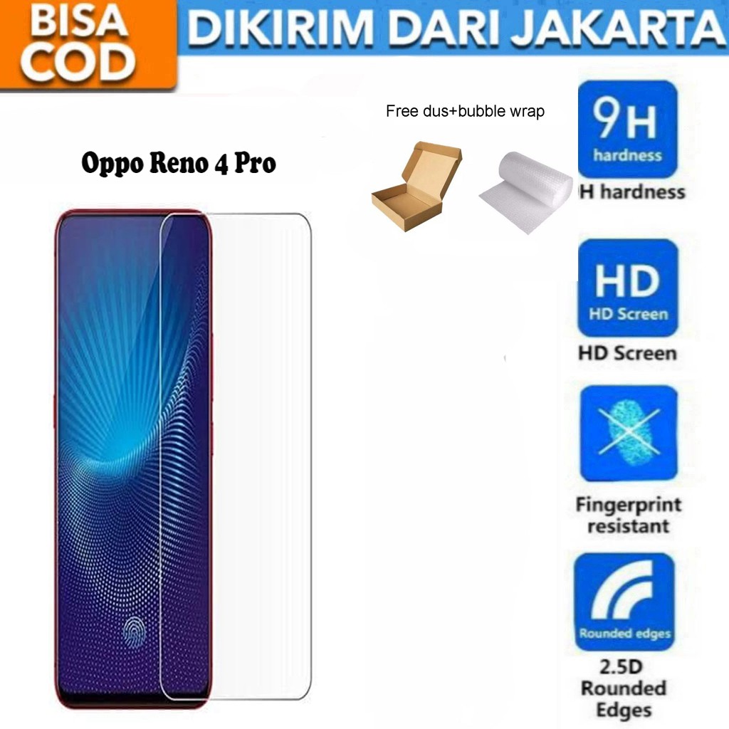 Tempered Glass Oppo Reno 4 Pro Screen Protector Anti Gores