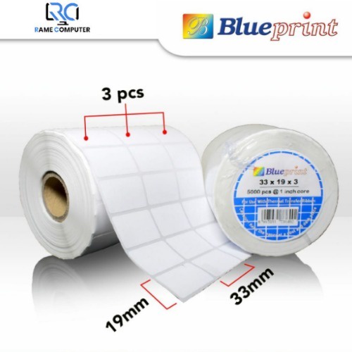 BLUEPRINT SEMI COATED THERMAL STICKER LABEL BARCODE 33x19x3 LINE 5000