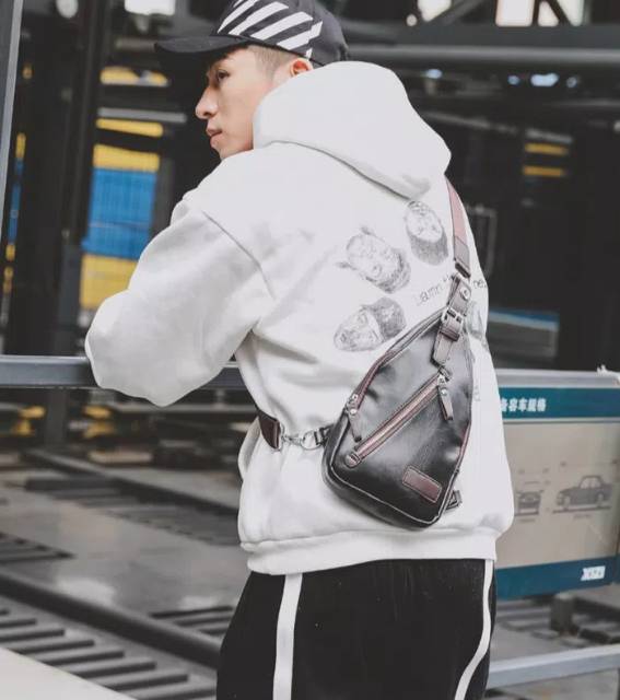 Tas Selempang Kulit Pria - sling bag - chest bag