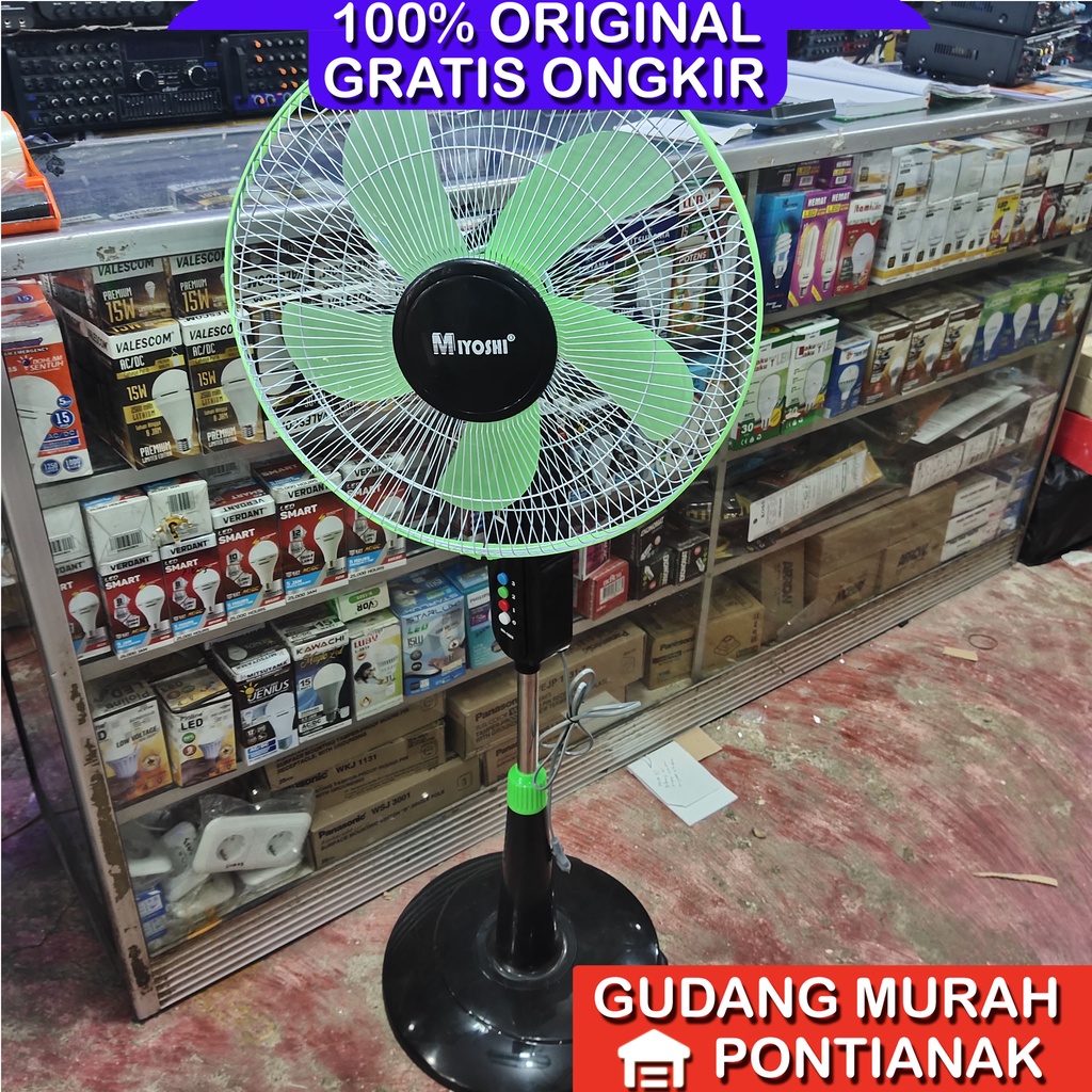 Kipas Angin Hijau YASAKA 3Sayap  / Miyoshi 5sayap 16 inch kipas Adem dan laju stand fan 16&quot;