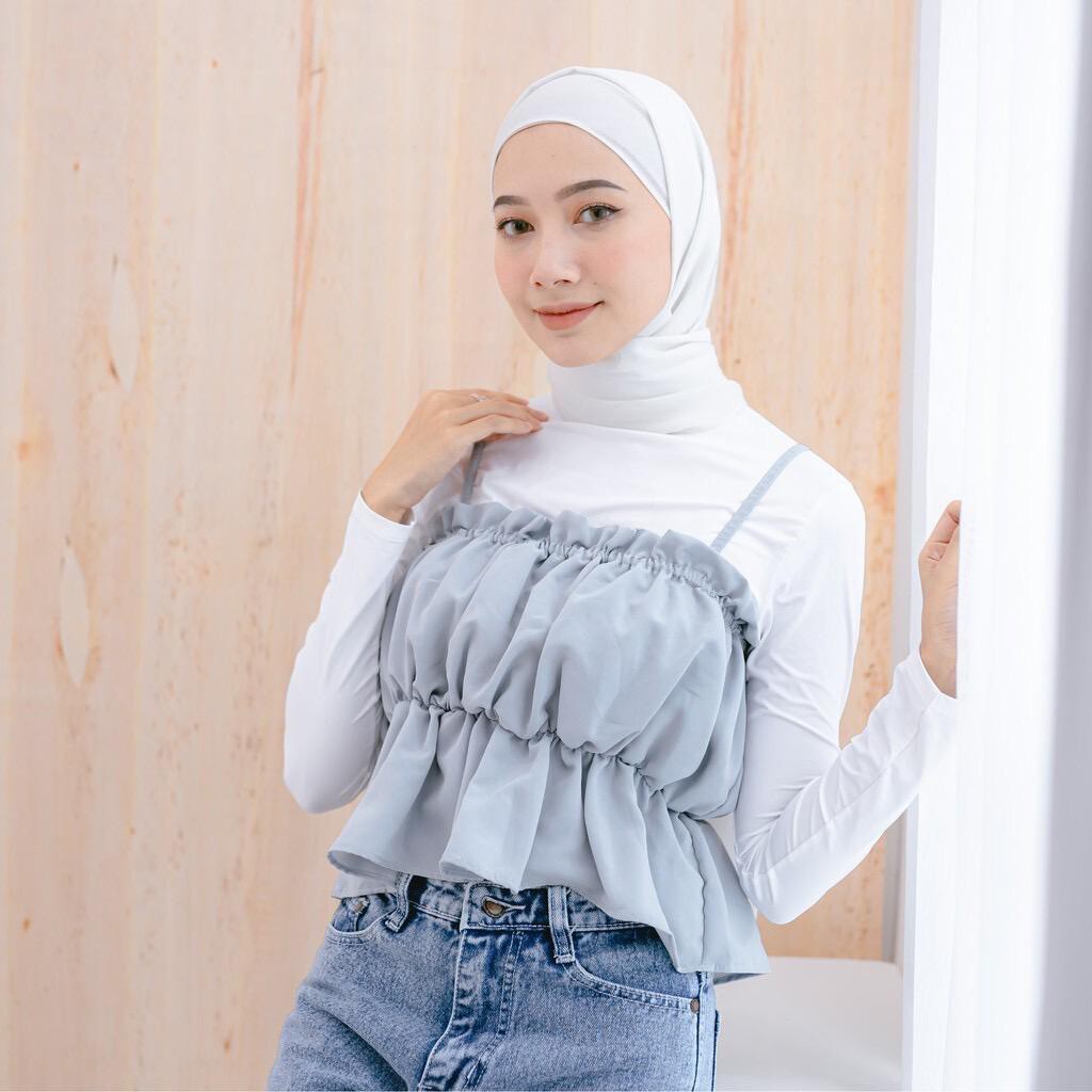 1KG MUAT 8PCS | FIERA OUTWEAR TANKTOP BASIC KERUT RUFFLE HITS OOTD SELEBGRAM FASHION GROSIR MURAH