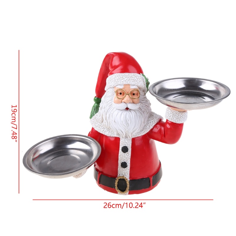 Zzz Piring Kue / Buah / Snack Bentuk Patung Santa Claus Bahan Resin Untuk Dekorasi Natal