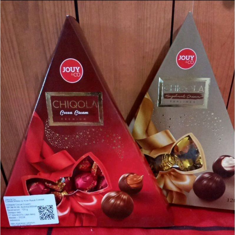 Jouy & Co Chiqola Chocolate Gift Box 120gr Strawberry Cream Cocoa Cream Hazelnut Cream Cokelat Cokla