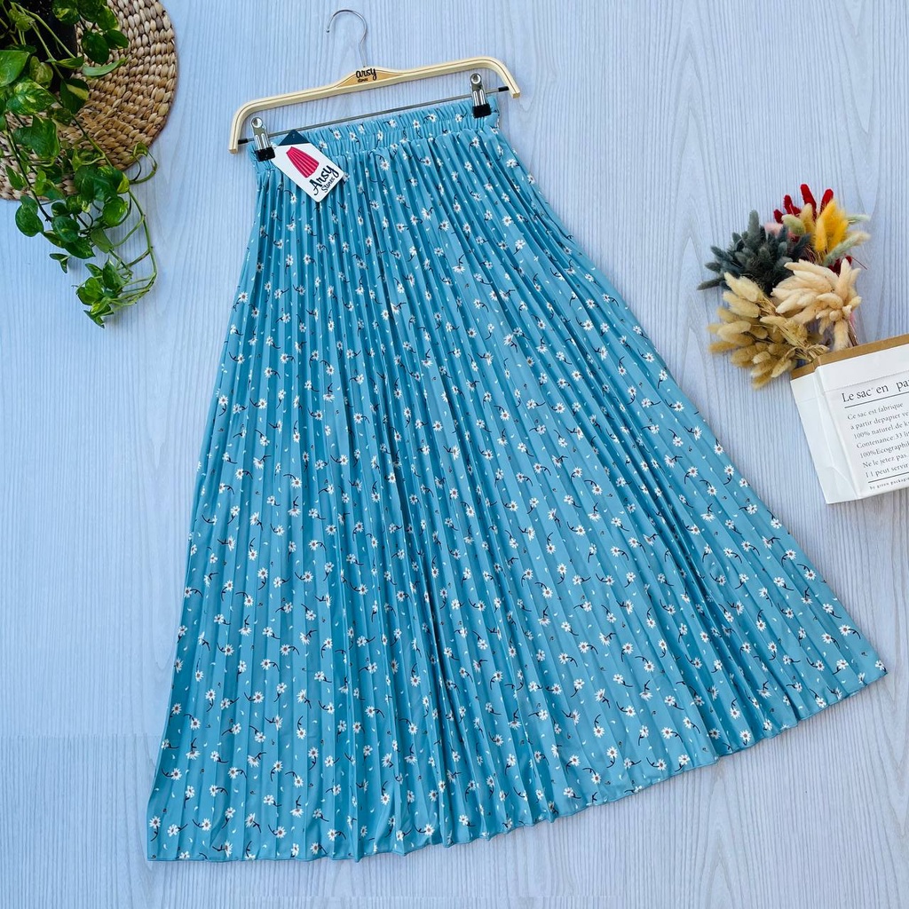 Renira Skirt Bawahan Rok Wanita - Hyget Premium All Size-BLUE2
