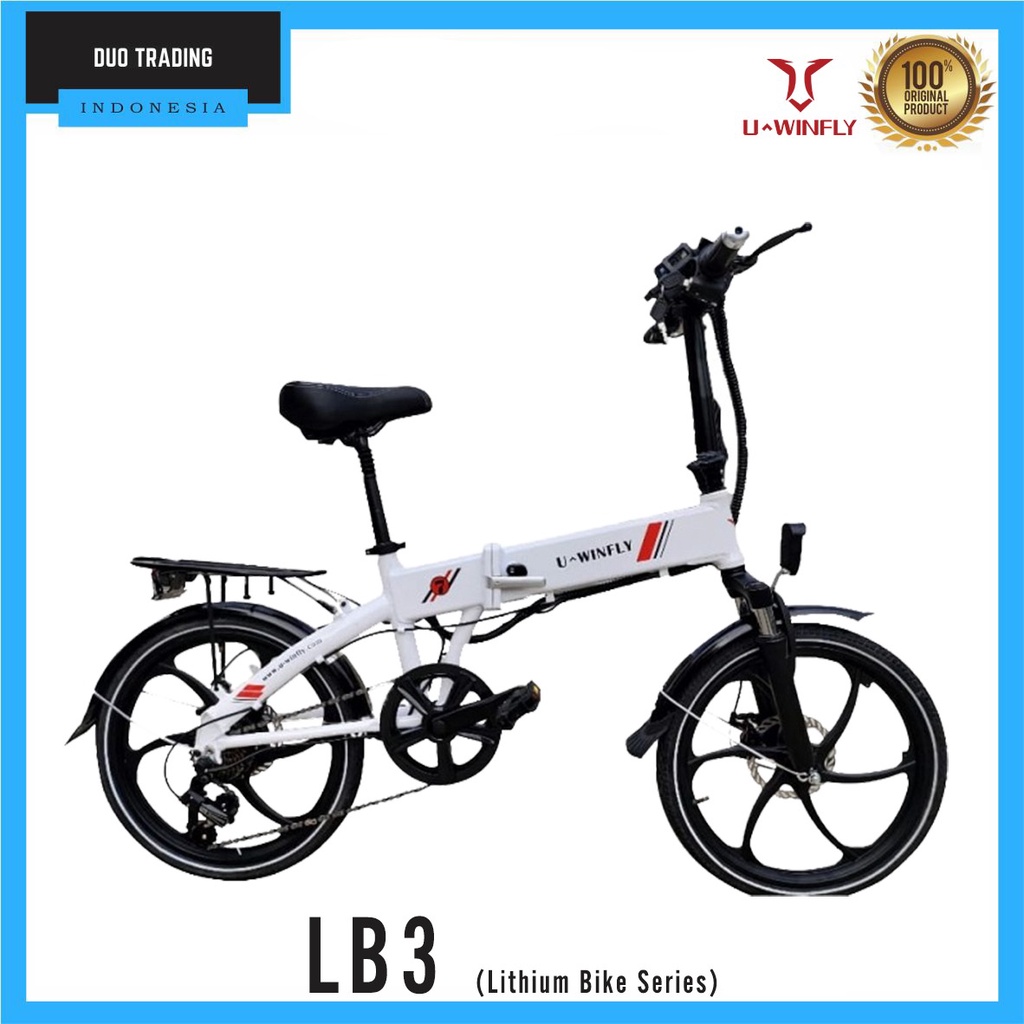 SEPEDA LIPAT LISTRIK UWINFLY LB 3 LITHIUM BIKE 3 GARANSI RESMI