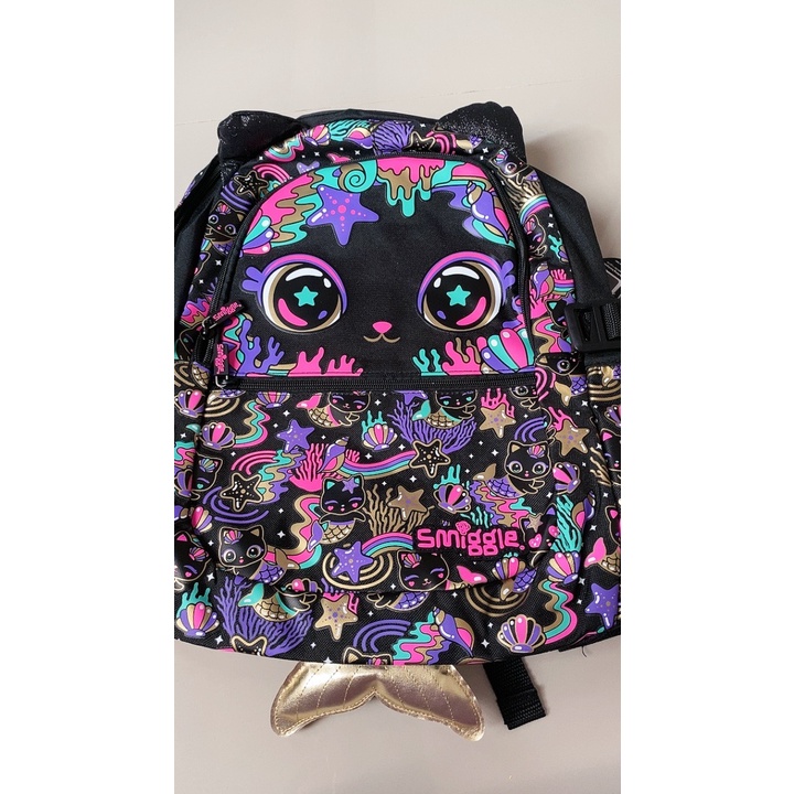 Smiggle Backpack Attach Hey Black Cat