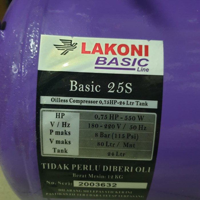 Mesin Kompresor 24L Lakoni Basic 25s