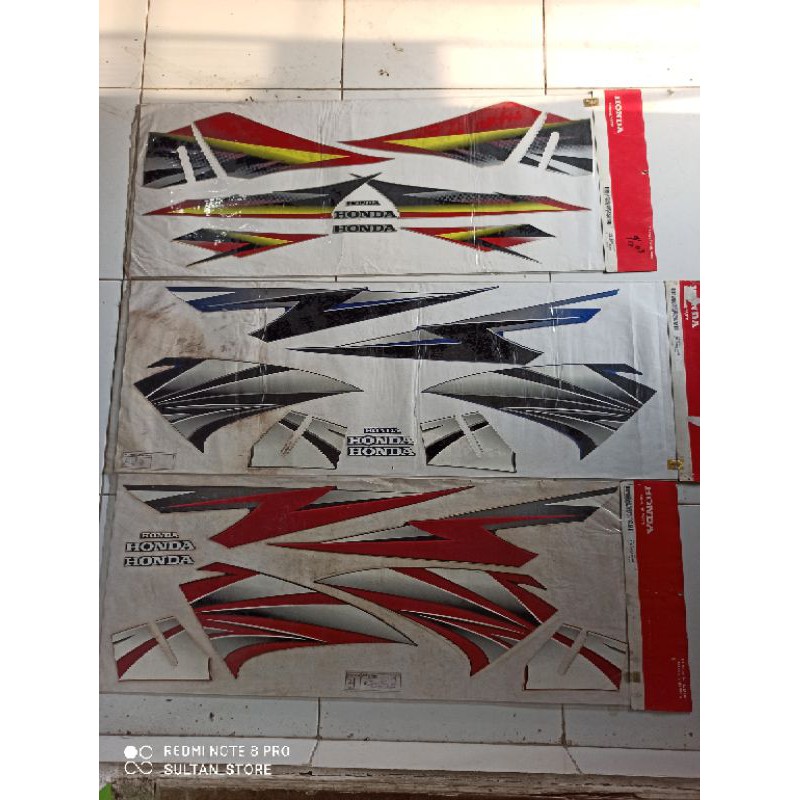 Stiker Striping Tiger lawas lama Tilam Tilas Merah Oranye Hijau Silver Original AHM