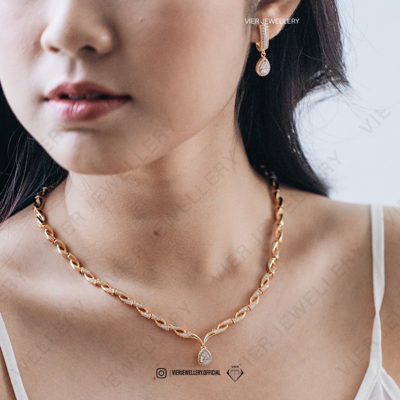Vier Jewellery Set Perhiasan 12286 / Set Pengantin Zirconia Quality AAA+