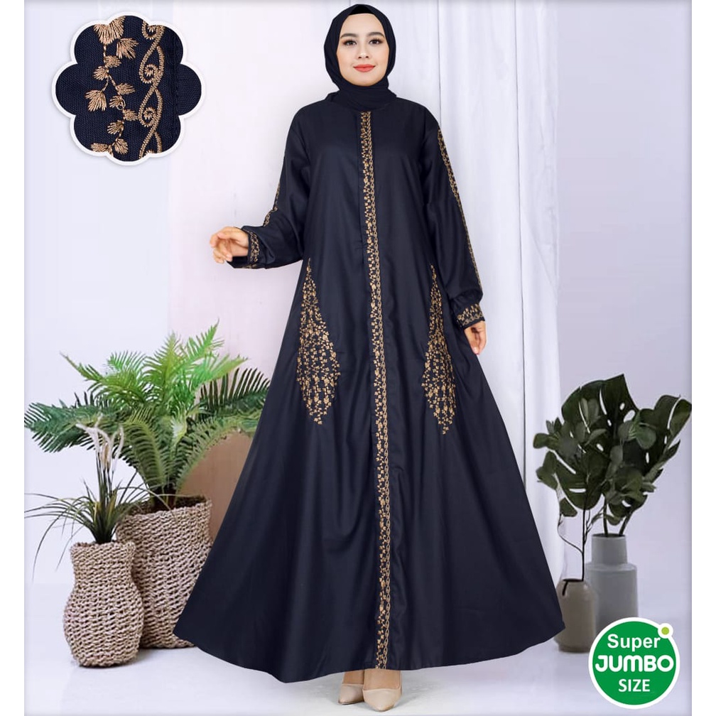 Gamis Toyobo Bordir // Syari Mewah Terbaru 2021 Lebaran Buat Remaja // Ukuran Jumbo LD 120 130 140