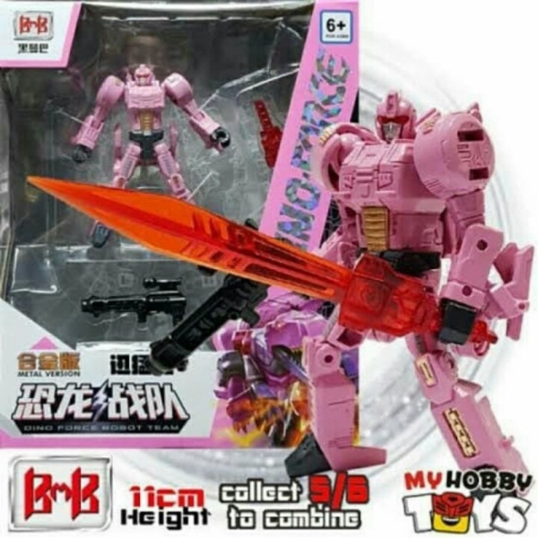 Jual Dino Force Volcanicus Transformers Raptor Pink Robot - Merah Muda Diskon