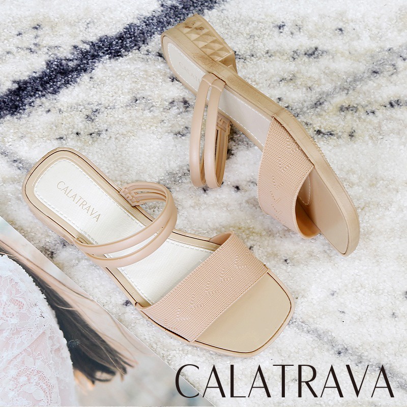 Sendal Sepatu Wedges Wanita | Sandal Slop Jelly Karet Calatrava | Sandal Wedges Jelly Import l 713-CL3