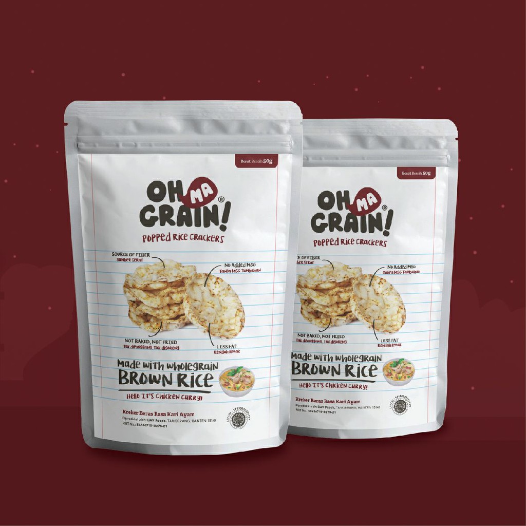 

OH MA GRAIN / ORGANIC RICE CRACKER CHIPS / KERIPIK BERAS ORGANIK