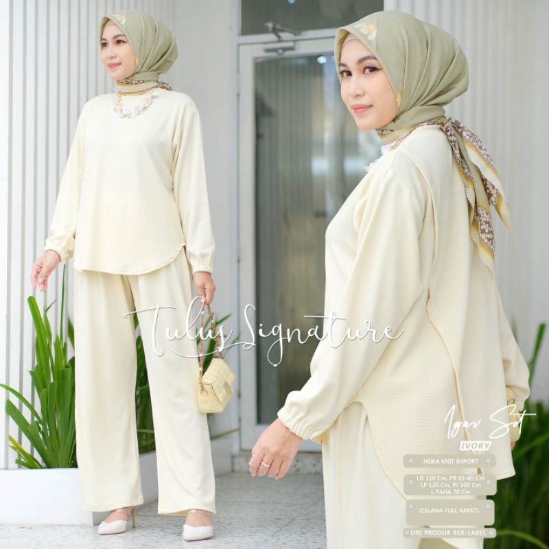 IGAV SET BY TULUS SIGNATURE / ONE SET WANITA MUSLIMAH / Setelan polos