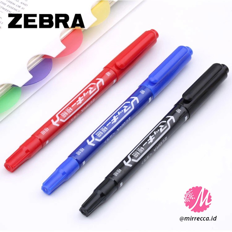 

ZEBRA MCKEE PERMANENT MARKER TWIN TIP EXTRA FINE BLACK BLUE RED / SPIDOL PERMANEN HITAM BIRU MERAH
