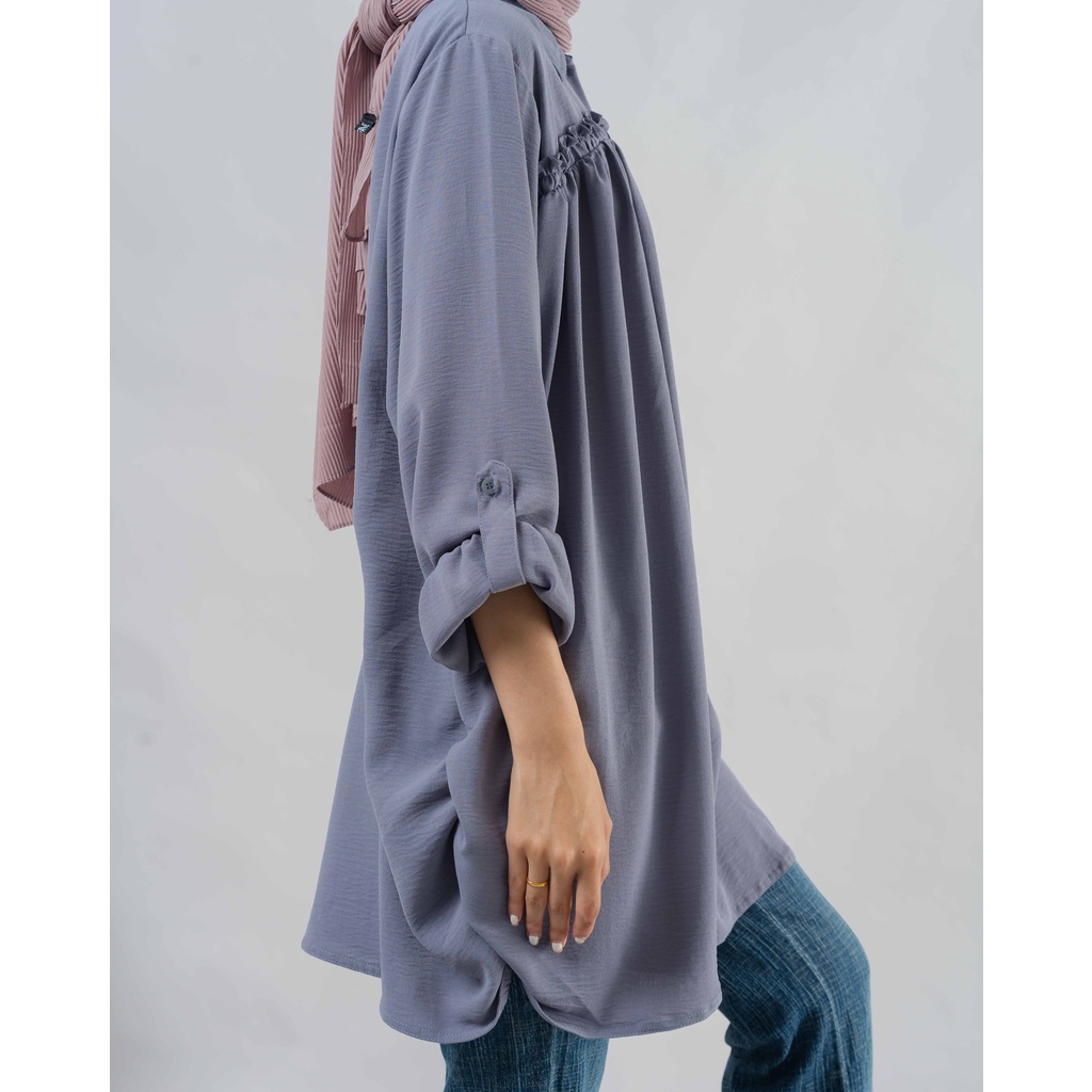 TUNIK KEMEJA KRINKLE AIRFLOW RANI LONG SHIRT PREMIUM SHIRT B571