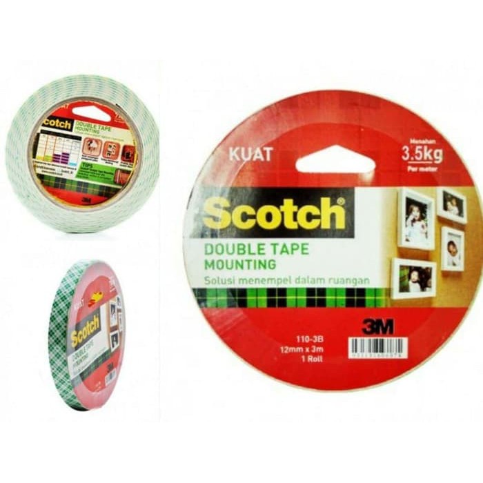 

Mounting Double Tape Size 12 mm x 3 mm 3M Scotch 110 - 3B