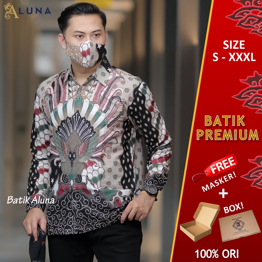 Batik Pria Lengan Panjang Premium Modern Full Furing Original Produksi Batik Aluna Solo PCW 005