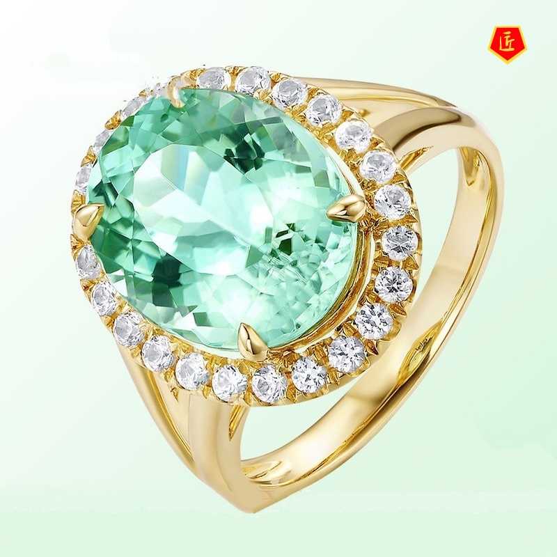 [Ready Stock]Fashion Elegant Emerald Diamond Ring