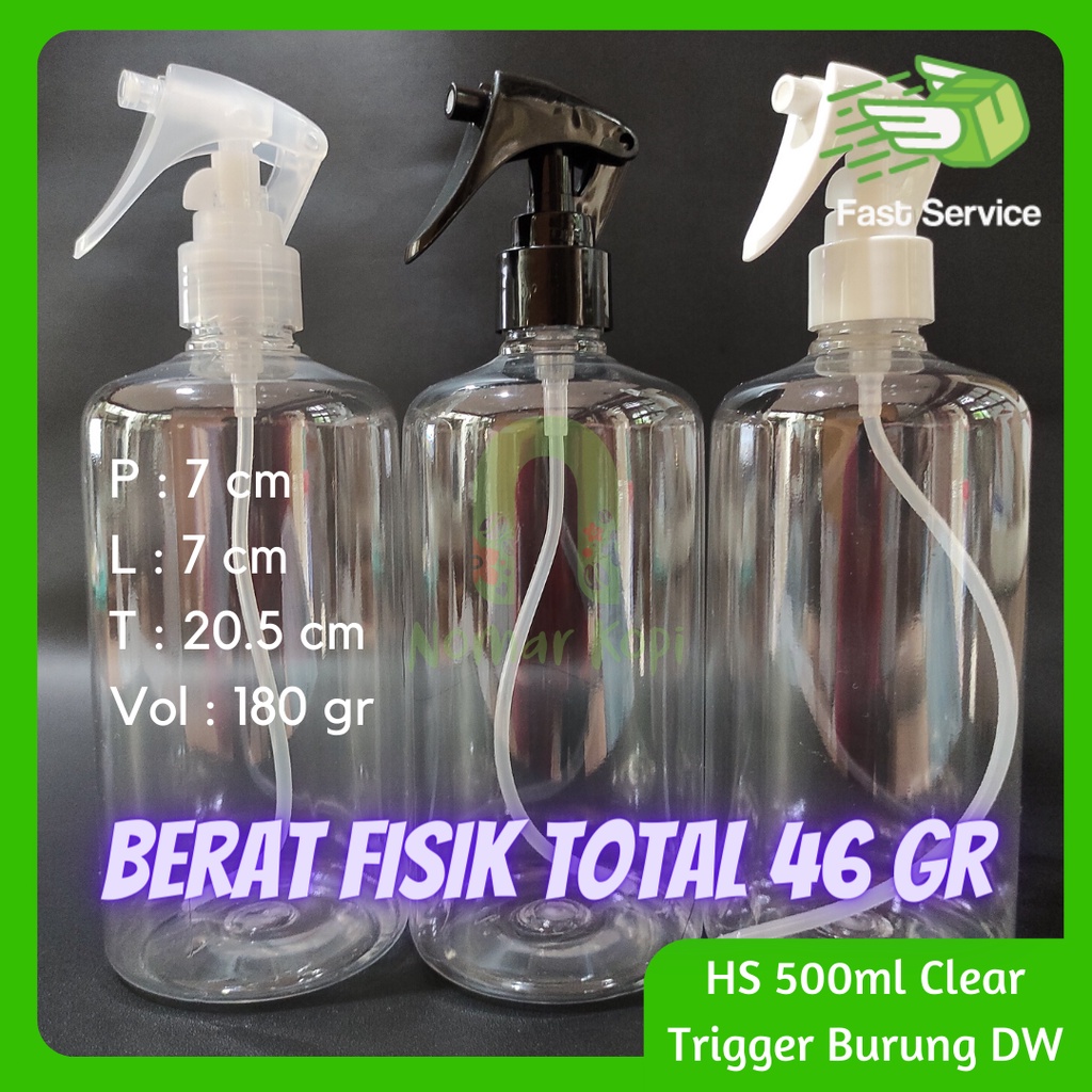 Botol 500ml Clear PET Mini Trigger Bebek