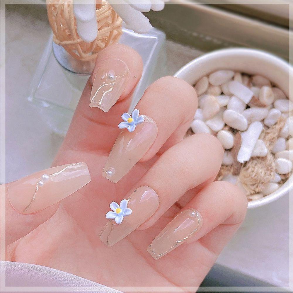 AUGUSTINA Agustina Bunga Nail Art Perhiasan Wanita Jepang Manicure Charm Frosted DIY Nail Art Aksesoris