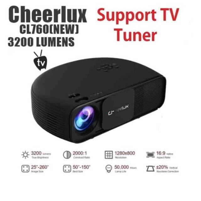 Cheerlux CL760new 3200 Lumens + TV (tinggal colok antena saja)