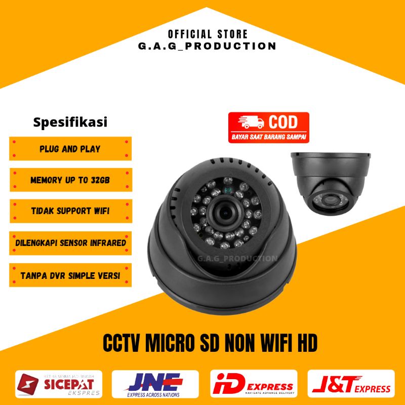 Camera CCTV indoor micro Sd non wifi dan tanpa DVR, PLUG & PLAY