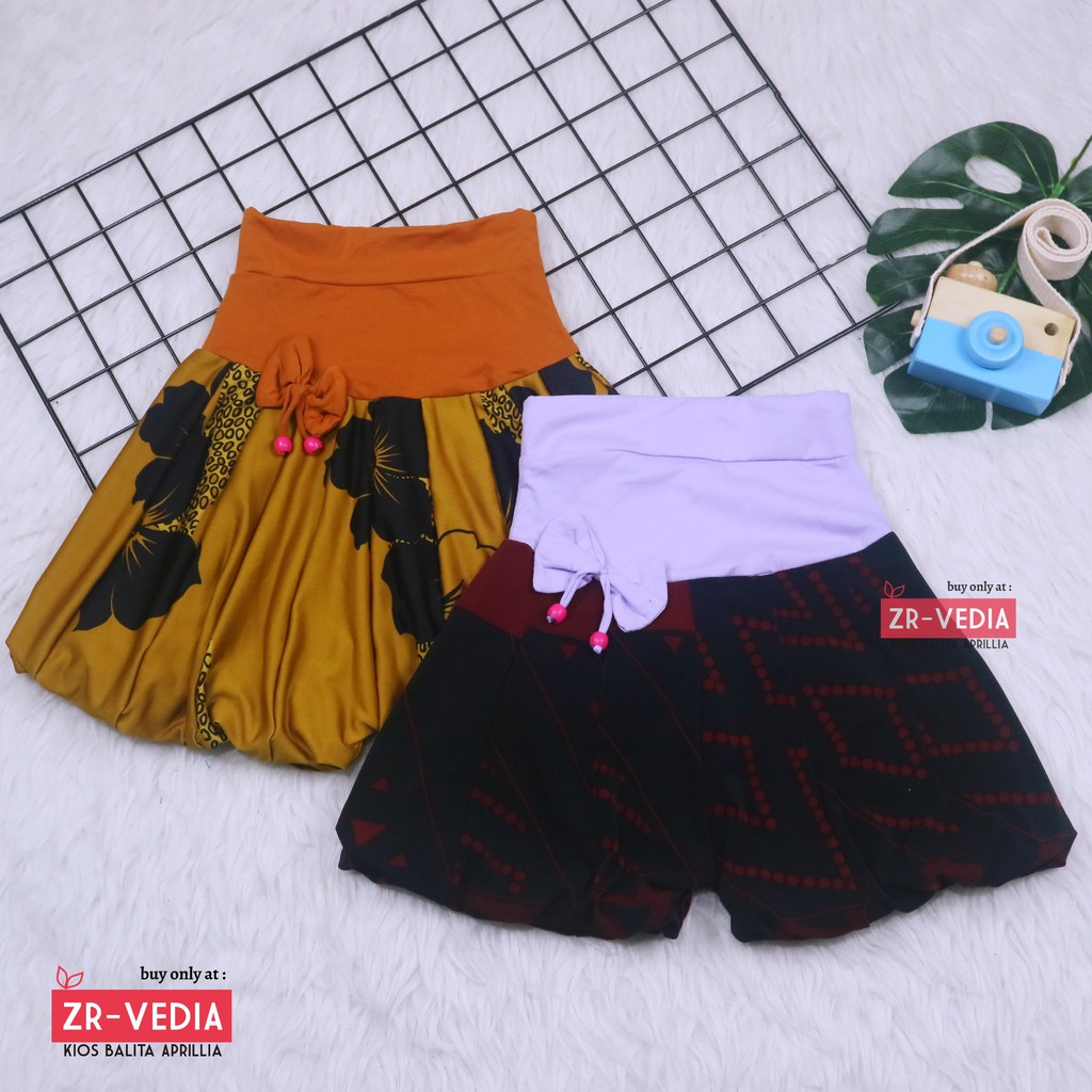 Celana Baloon uk 3-4 Tahun / Celana Pop Motif Pita Anak Perempuan Murah Pants Kids Lucu Pendek