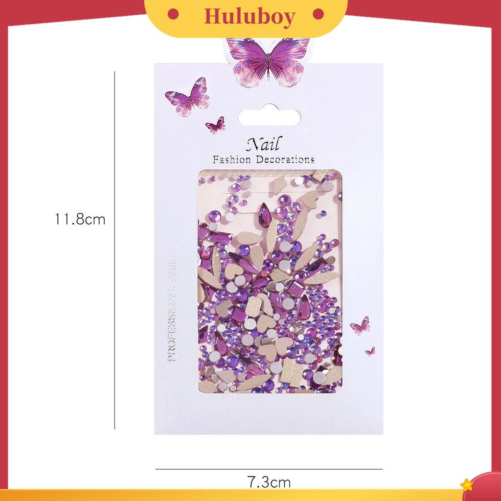 Huluboy Huluboy♡ 1 Kantong Berlian Imitasi Bentuk Campur Untuk Dekorasi Nail Art