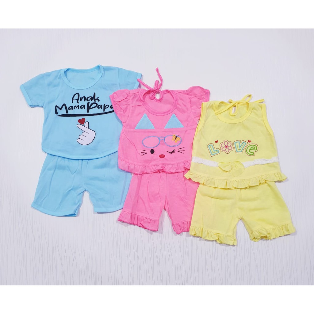 COD Paket 3 Pcs Dress Anak Bayi/ Baju Bayi 0-12 Bulan / Setelan Baby / Setelan Anak / Baby Alicia