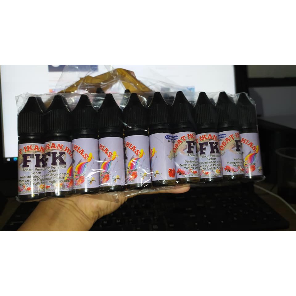 Obat Ikan Hias FK Ikan Sehat, Kuat, Tahan Penyakit Bisa untuk Semua Jenis Ikan Hias - Produk Abah FK