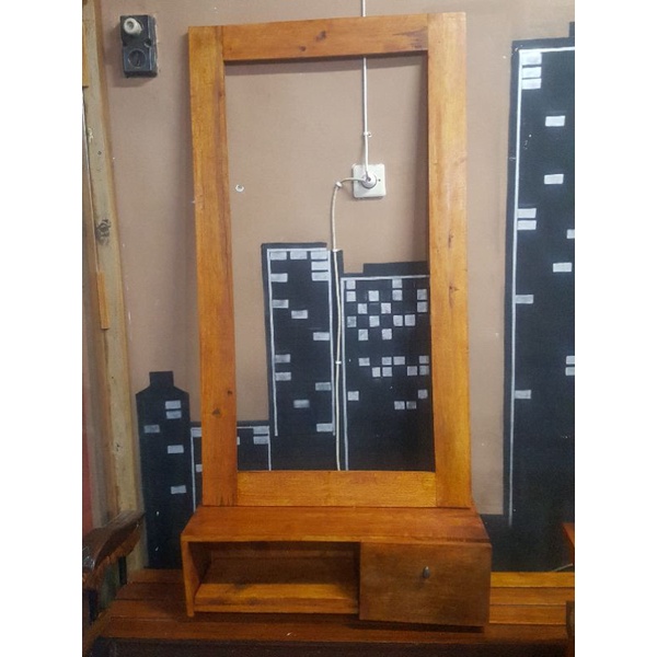 Bingkai Kaca Potong Rambut Dan Meja Loker - Kaca Barbershop - Free Ongkir