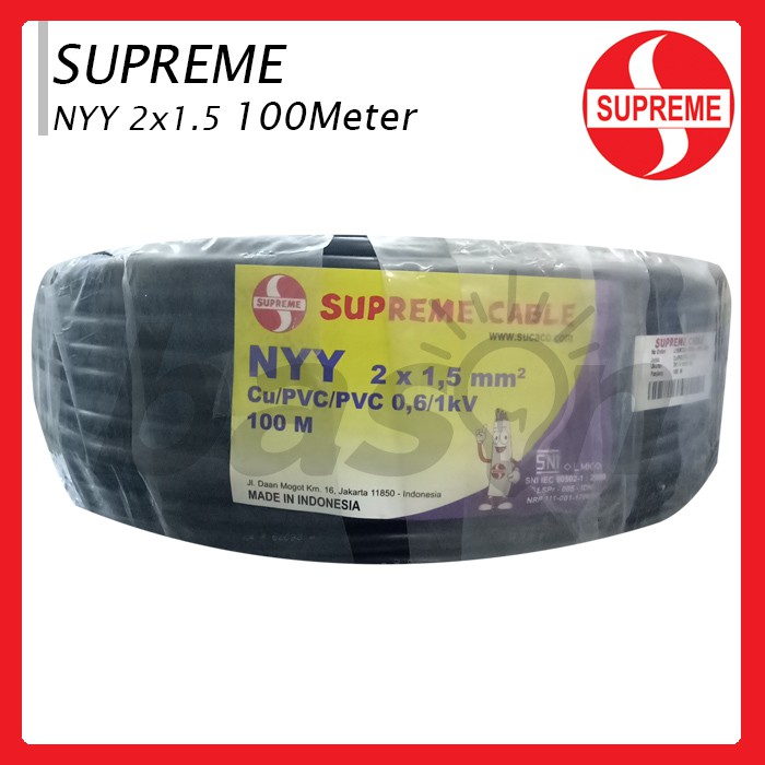 Supreme NYY 2x1.5mm @100 Meter - Kabel Listrik