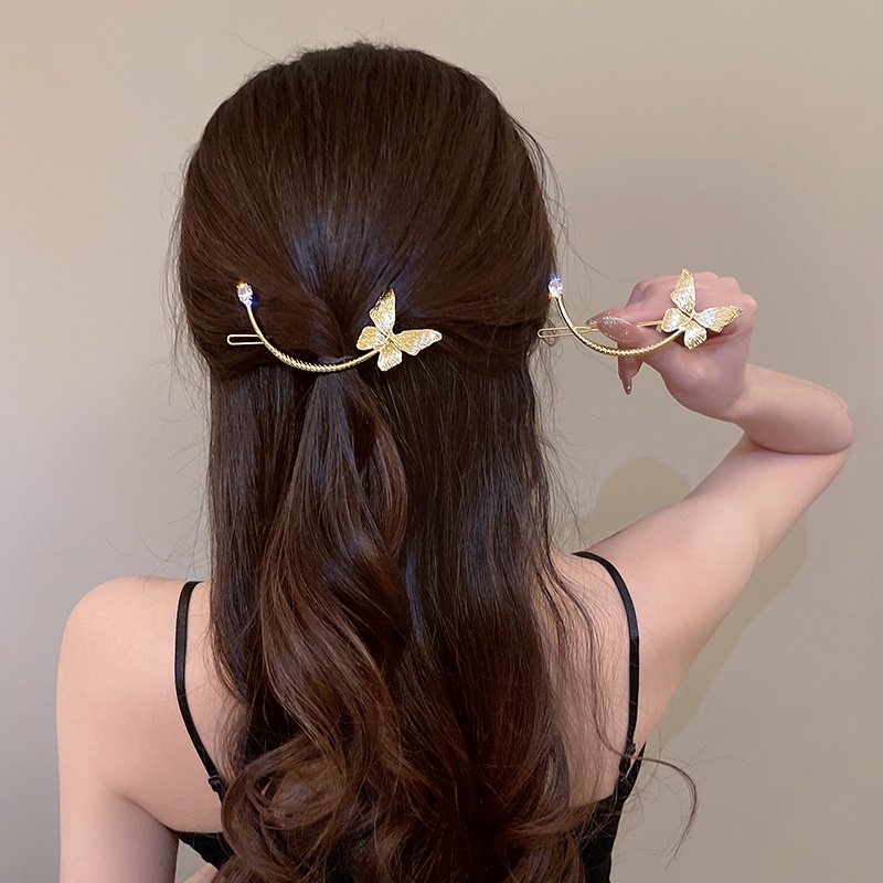 Butterfly Jepit Rambut Bentuk Kupu-Kupu Bahan Metal Untuk Wanita