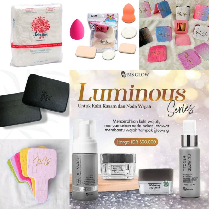 MS GLOW PAKET WAJAH Whitening lumonius Series FREE GIFT (Gift bebas pilih salah satu selama persedia