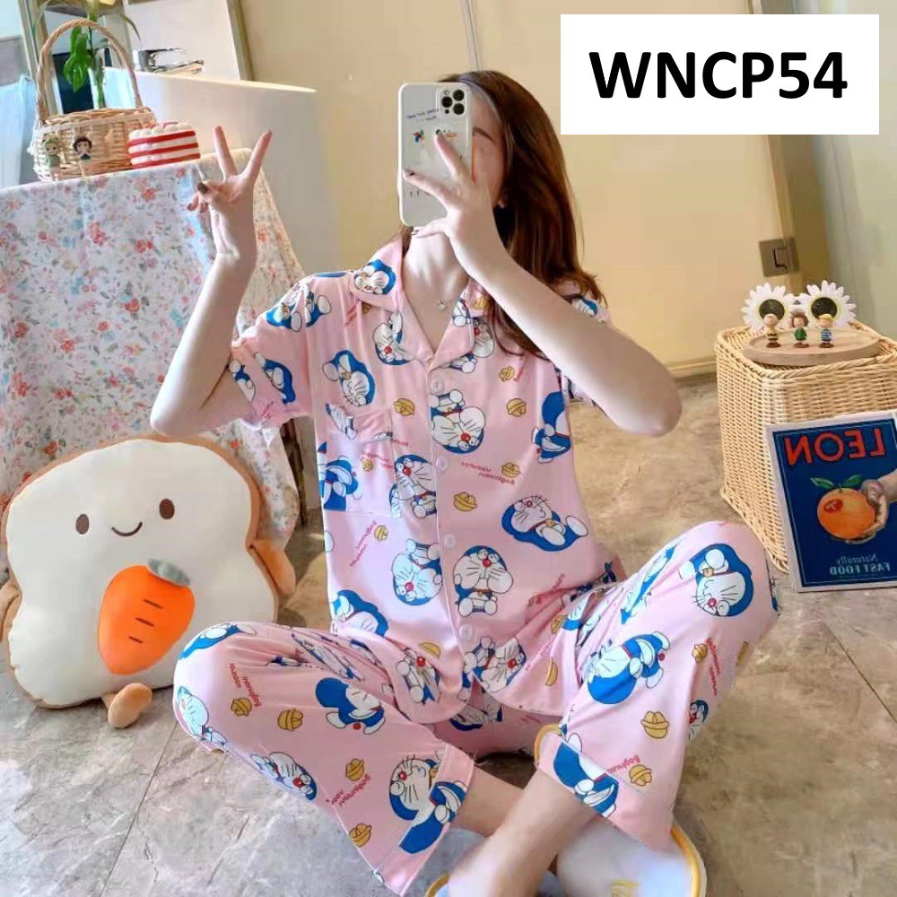 Piyama Wanita Baju Tidur Wanita Lengan Pendek Celana Panjang Doraemon - WNCP53 - WNCP54 - WNCP55