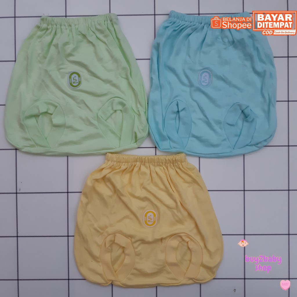 Celana pendek bayi model POP warna polos L N Mom 6-12 Bulan 3 PCS