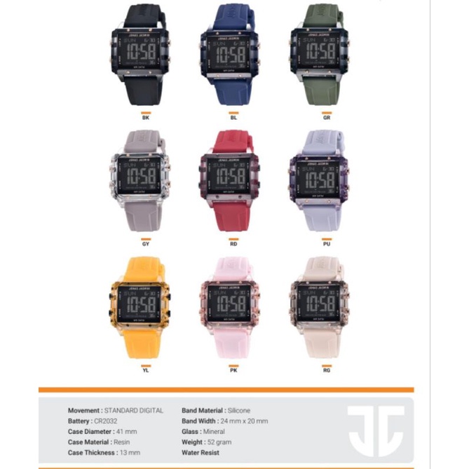 JAM TANGAN WANITA JONAS JASMIN J5315 ORIGINAL RUBBER WARNA TAHAN AIR