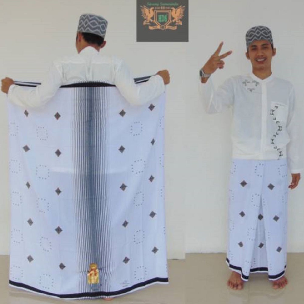 sarung hds putih motif dan polos