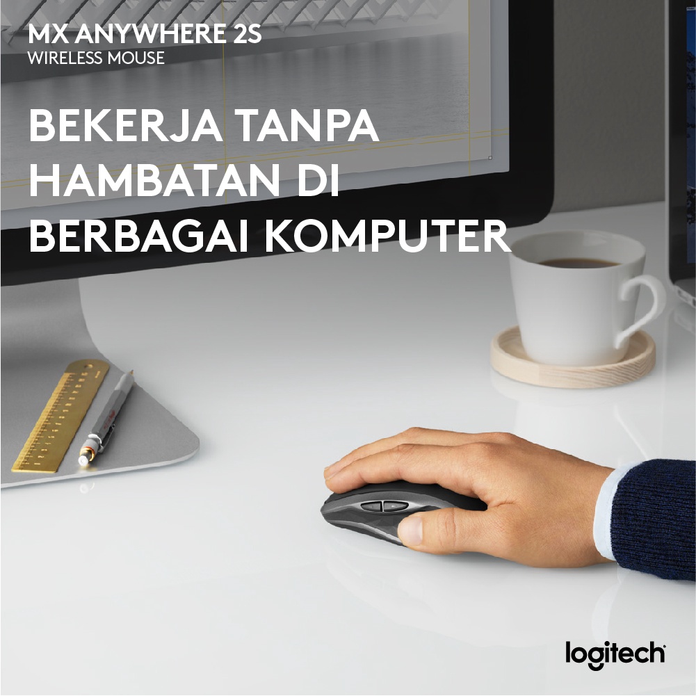 Logitech MX Anywhere 2S Mouse Wireless, Bluetooth, Rechargeable, Portable &amp; Multi-devices for Power User Windows, Mac, Chrome OS, Android &amp; iOS