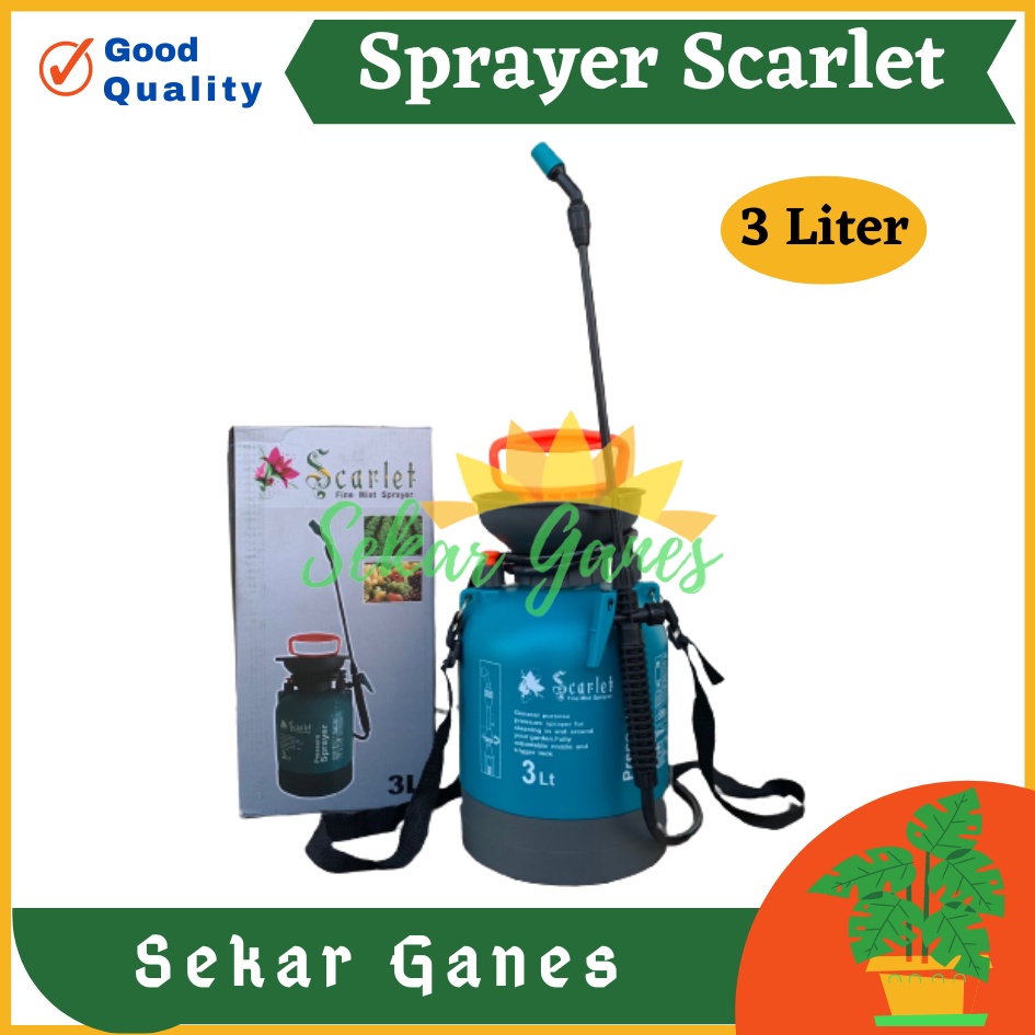 TANGKI SPRAYER SCARLET 3 LITER ALAT SEMPROT PRESSURE Semprot Pertanian Tanaman Rumput Air Hama - Alat Semprot Desinfektan Hama Air Semprotan 5 liter Sprayer 5liter 5L Alat Semprot Desinfektan Hama Air 5 l litre Disinfectant Spray Termurah Bahan Bagus