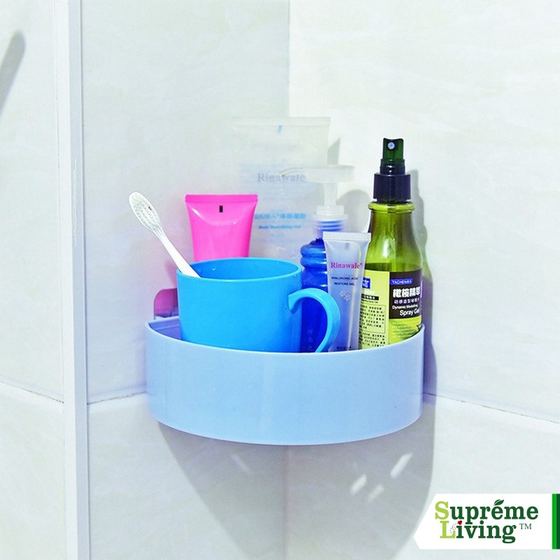 Triangle Shelves Rak Sudut Siku Plastik Tempat Sabun Shampo Kamar Mandi