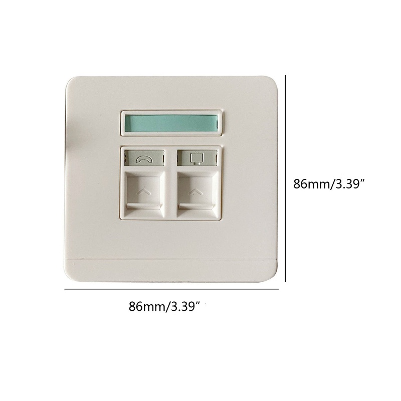 Vivi 86x86mm Female To Female Cat6 Gigabit Dual-Pass Wall Plug RJ45 Cat6 LAN Faceplate Internet Colokan Lurus Outlet